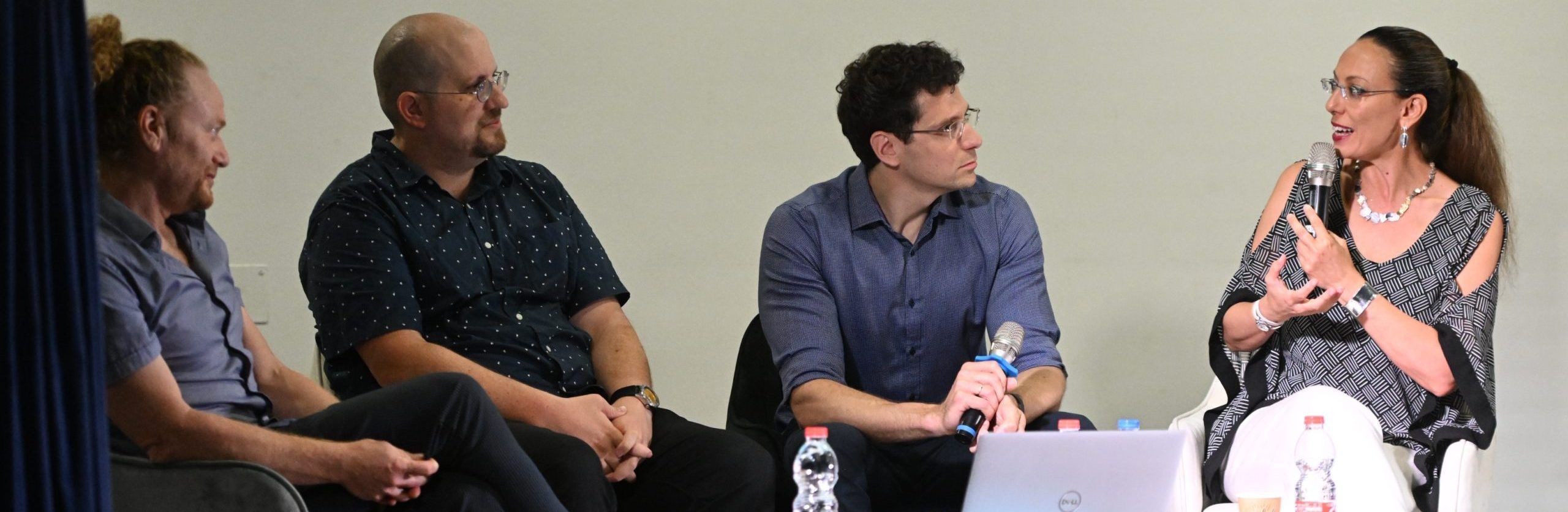From right to left: Associate Prof. Orit Wolf, Prof. Ido Kaminer, Dr. Yoed Kenett and Dr. Alik Pelman (Photos: Rami Shlush)